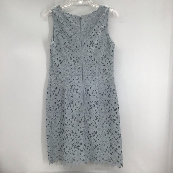 Ann Taylor LOFT Women’s Lace Sheath Dress Bodycon Light Blue Career Size 8 - Picture 2 of 9